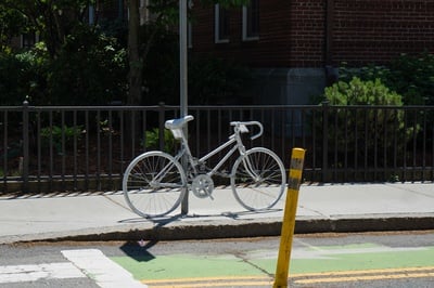 Cover image for ‘Ghost Bike’ Installed in Harvard Square Two Years After Fatal Cycling Crash