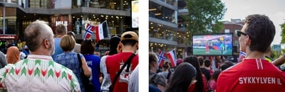 Cover image for Attendees at Harvard Square World Cup Watch Party