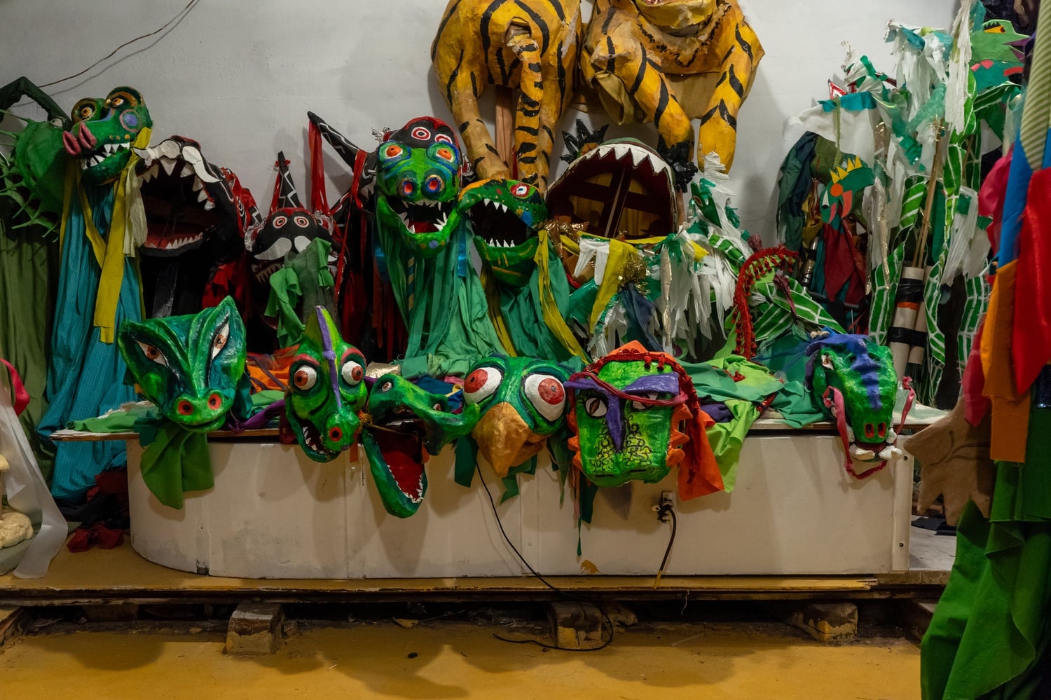 Sara Peattie says the most popular puppets at the Puppet Free Library are the dragons.