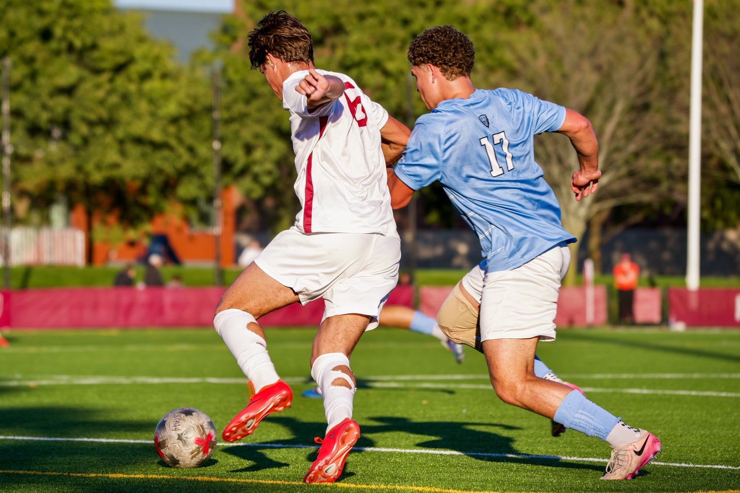 Sophomore forward Drew Lobley evades a Columbia defender. 