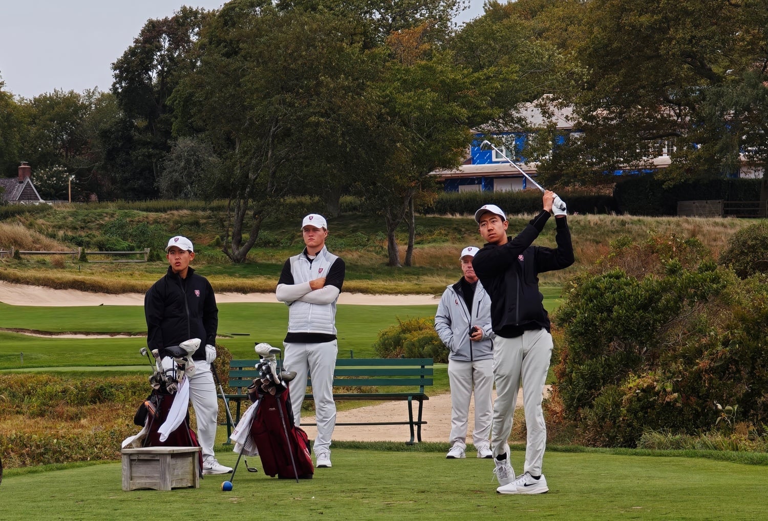 Harvard's golfers hit at the Hamptons Intercollegiate. 