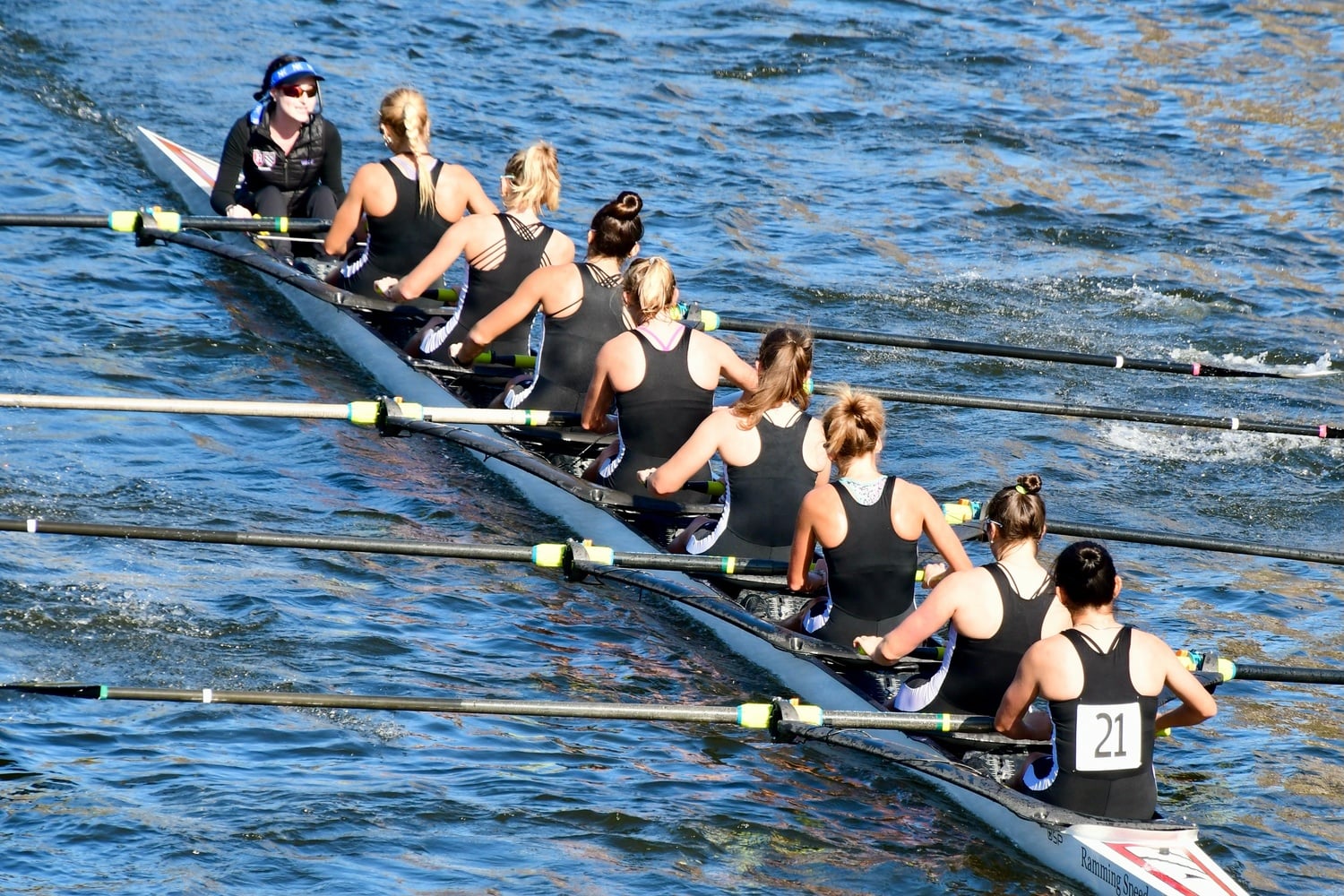 Calliste Soukras '24 rows with her crew
