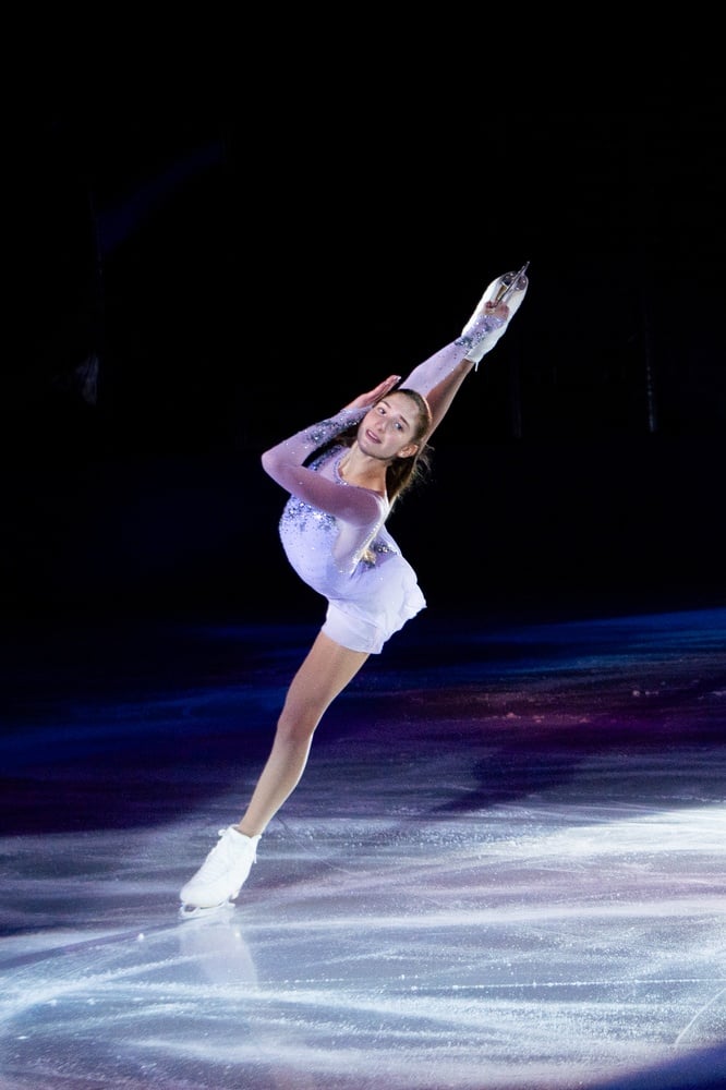 Caitlyn Kukulowicz skates at Harvard's annual An Evening With Champions. 