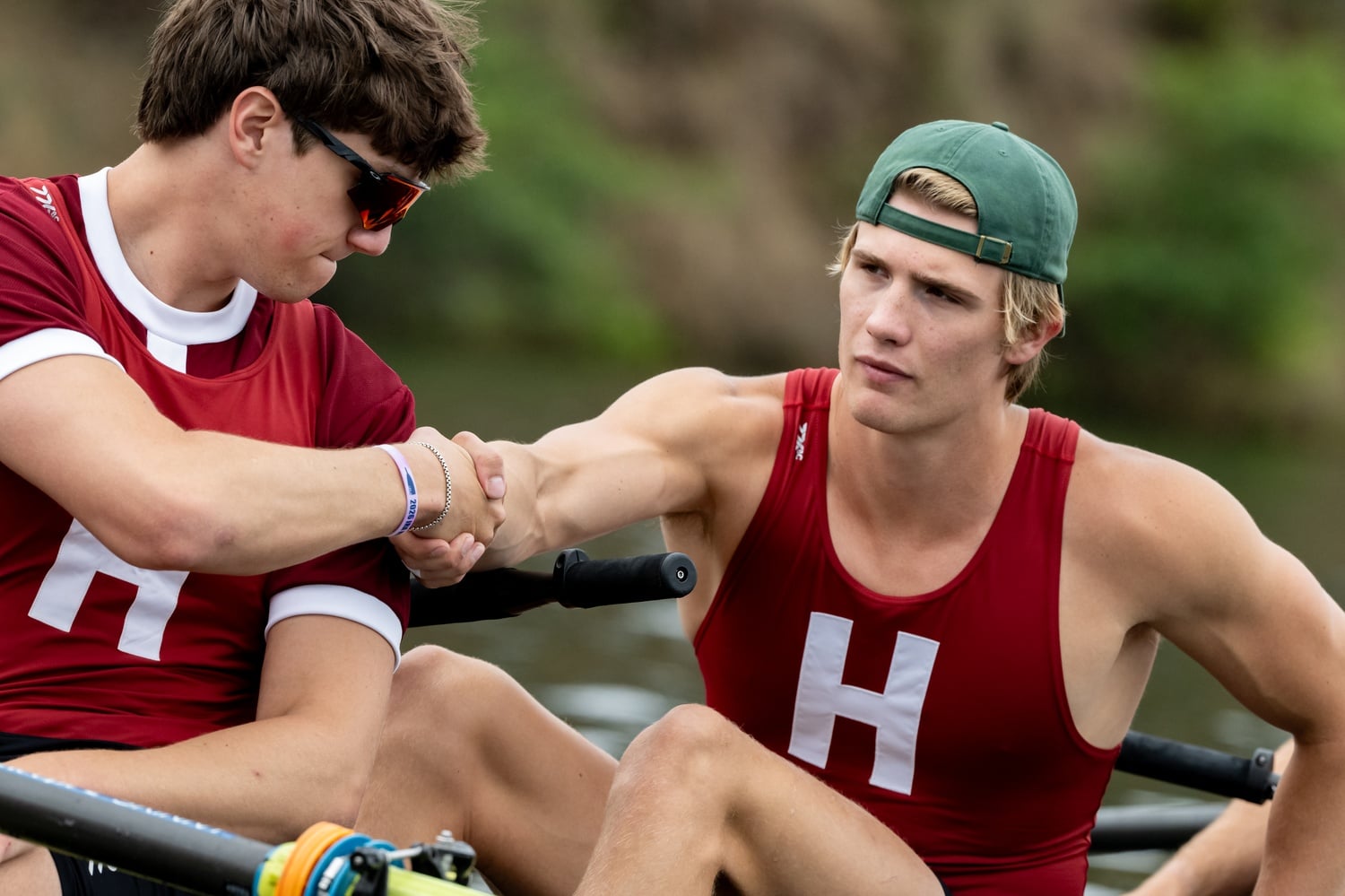Joe Baker rows for the Harvard heavyweight crew team.