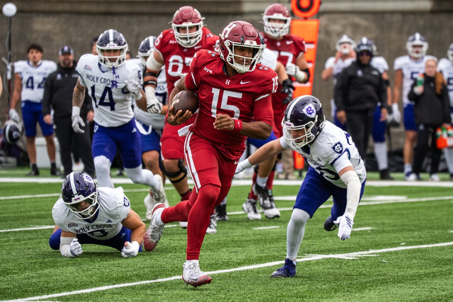 Freshman quarterback Kise Flannery specializes in short-distance downs for the Crimson.