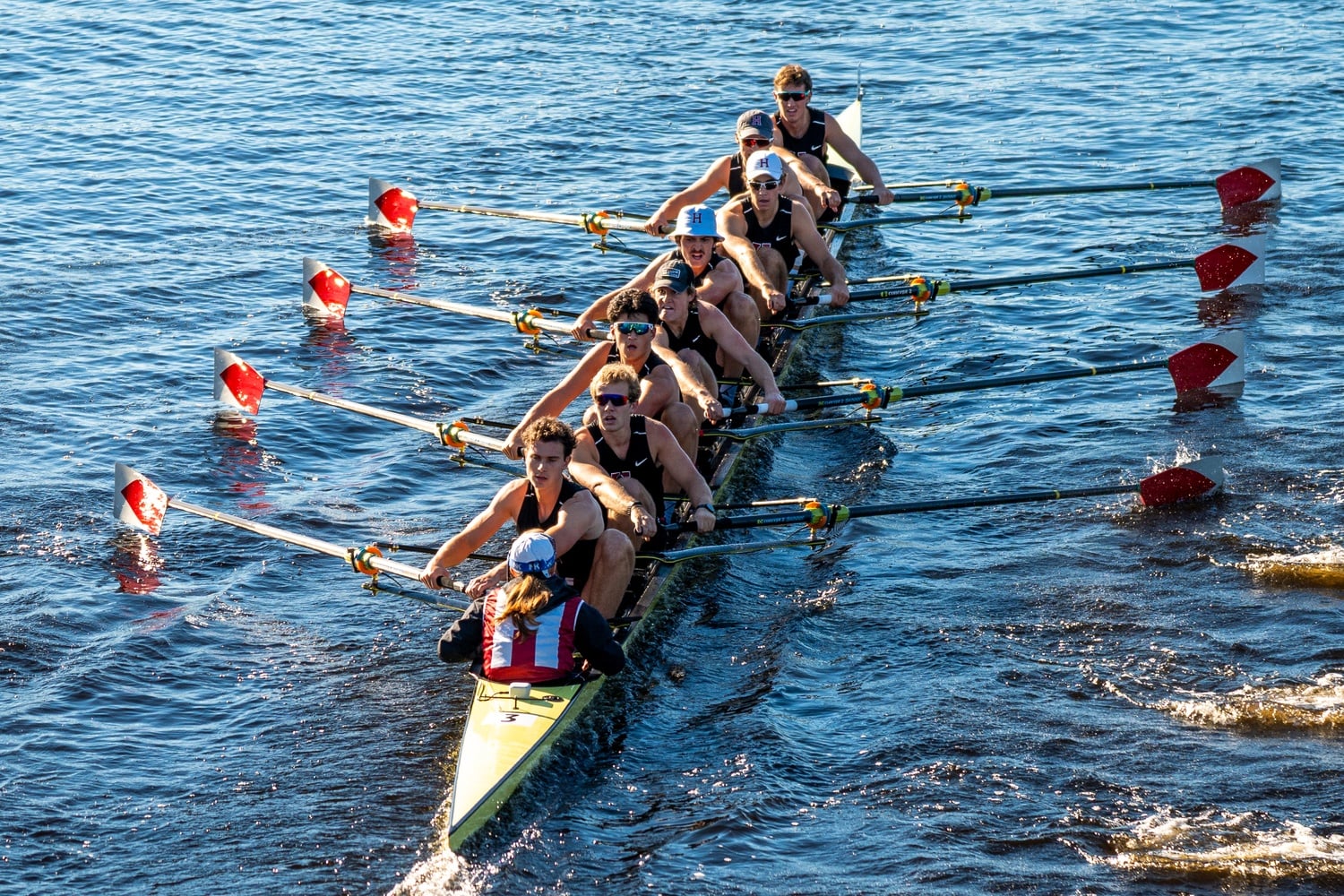 The Harvard heavyweight crew team's top boat won the 61st Head of the Charles Regatta. 