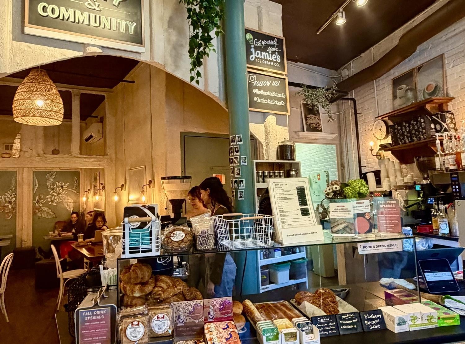 Brothers and Sisters Co. Café offers a rustic, warm atmosphere that invites customers to settle down.