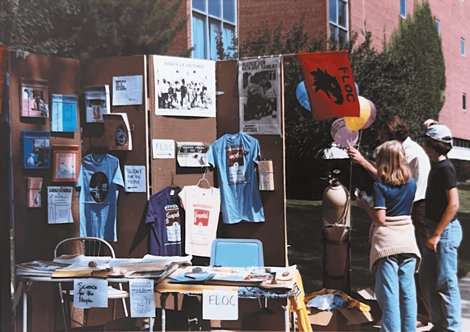 Members of Science for the People table in Ann Arbor.