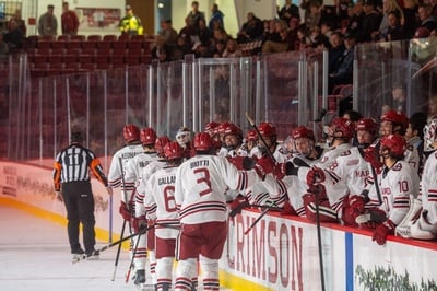 Cover image for Rassey Wins Exhibition Debut, Men’s Hockey Dominates No. 17 Northeastern 4-1