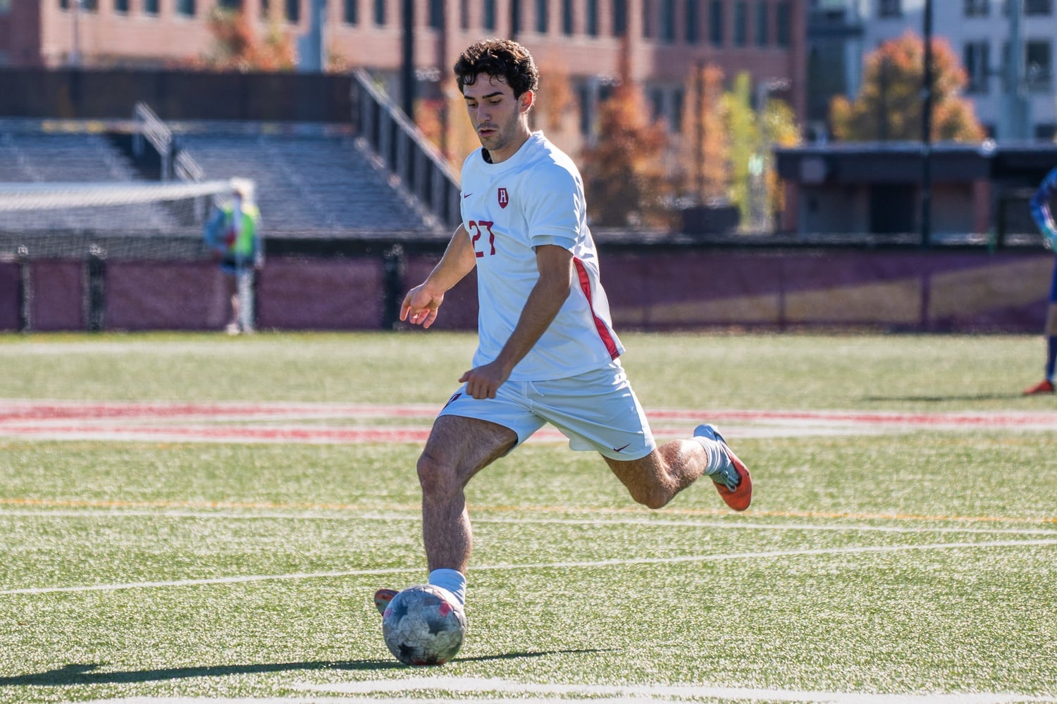 Sophomore defender Alejandro Palacio winds up for a kick against the University of Pennsylvania on Saturday afternoon. 