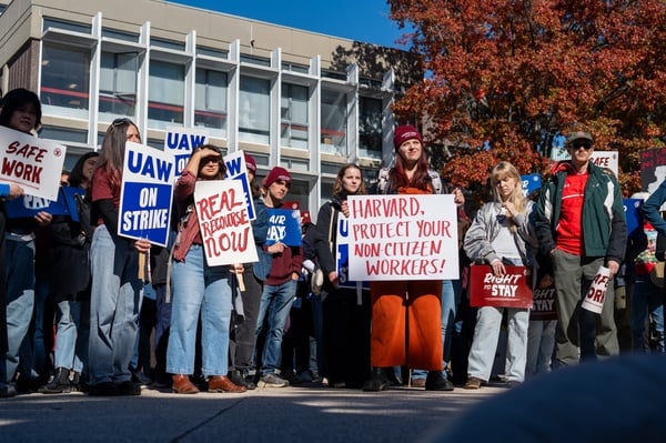 Cover image for Live: Harvard Graduate Workers Strike for Second Time This Year