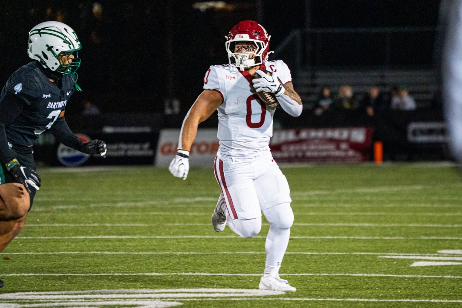 Captain Xaviah Bascon recorded 49 rushing yards on seven carries against the Big Green. 